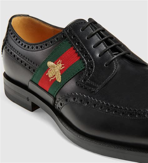 gucci leather oxford shoes|black gucci lace up shoes.